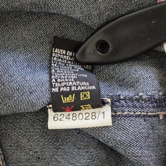 Vtg Ecko Red Jacket Women 14 Denim Faux Fur Hood No Pockets Lined Y2K Runs Small - Picture 12 of 16